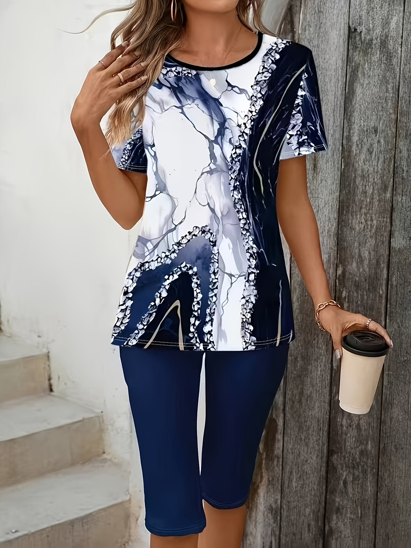 Luna™ | Ensemble Stretch Imprimé en Deux Pièces