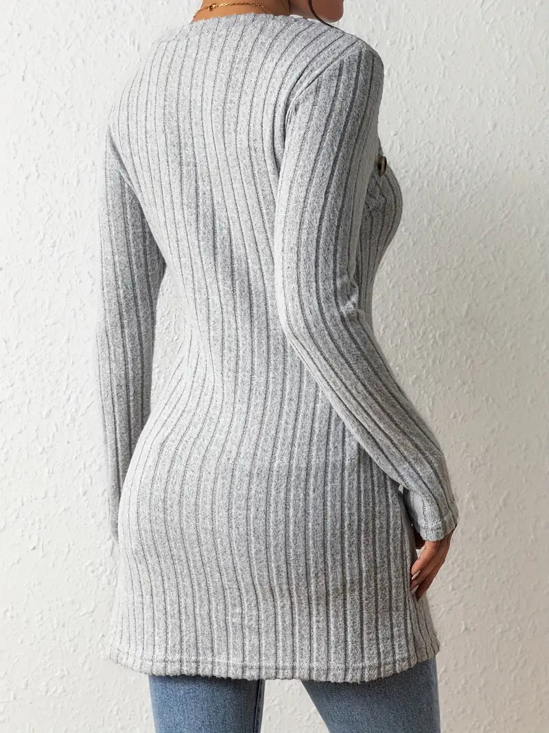 Julia™ - Haut Asymétrique à Côtes à la Mode