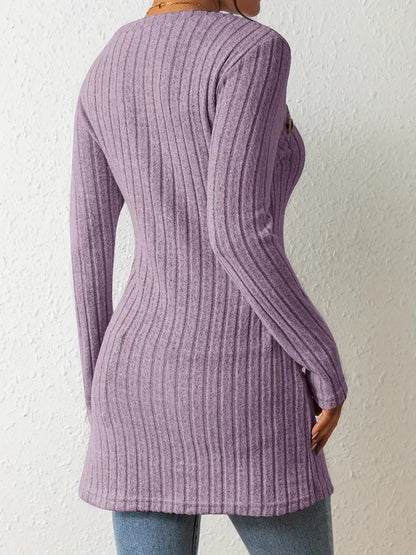 Julia™ - Haut Asymétrique à Côtes à la Mode