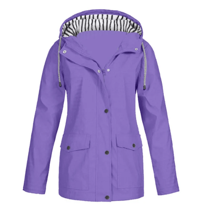 Ilektra - Veste Élégante Imperméable à Manches Longues avec Capuche