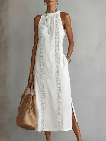 Robe Maxi Vittoria - Élégance Intemporelle et Broderie Artisanale