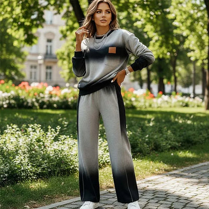 Ensemble de haut et pantalons décontractés avec dégradé pour femmes