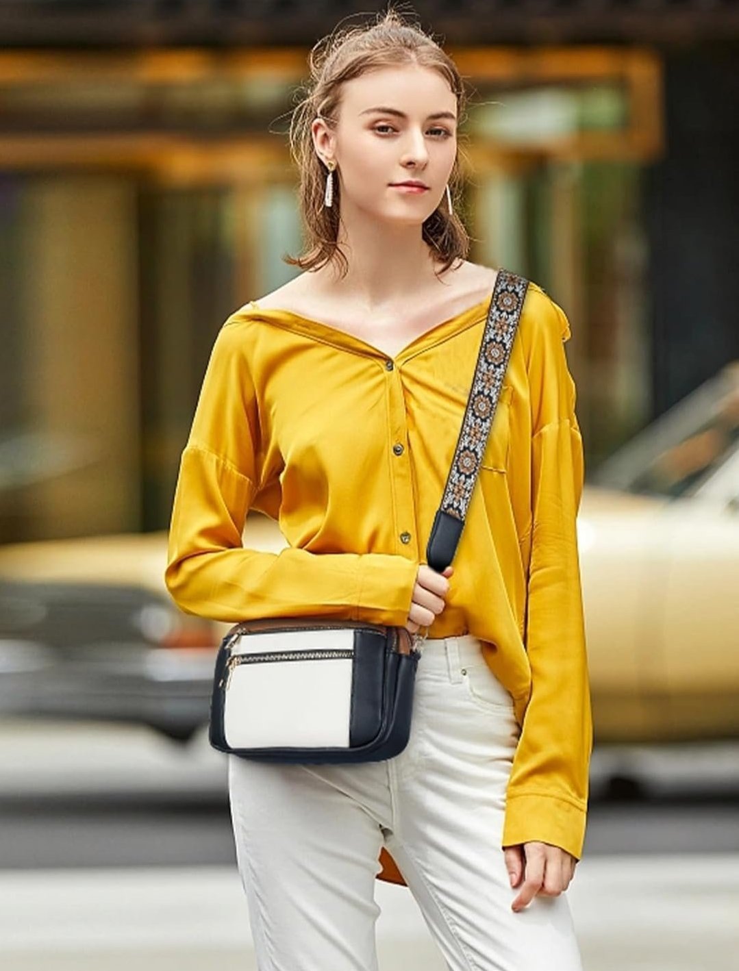 Erikka | Sac à bandoulière élégant avec bandoulière réglable à motifs