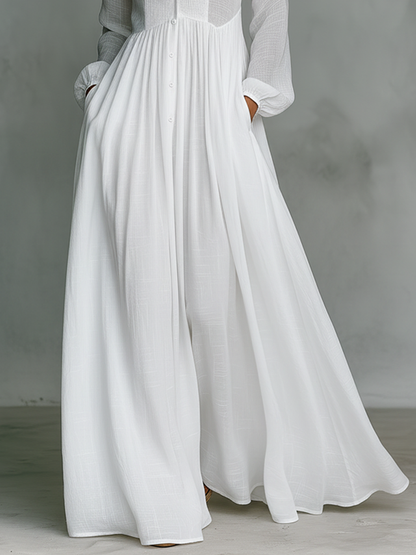 Serena | Robe Longue Boutonnée Fluide