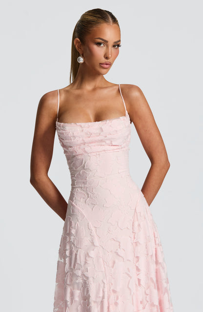 Rubis | Robe longue élégante en dentelle florale