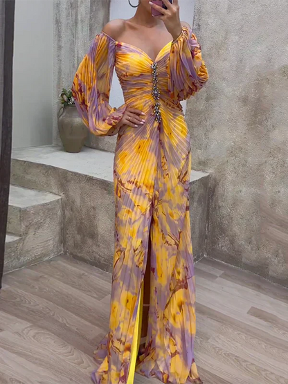 Robe de Soirée Plissée - Élégance Intemporelle
