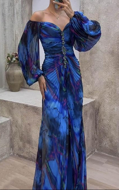 Robe de Soirée Plissée - Élégance Intemporelle