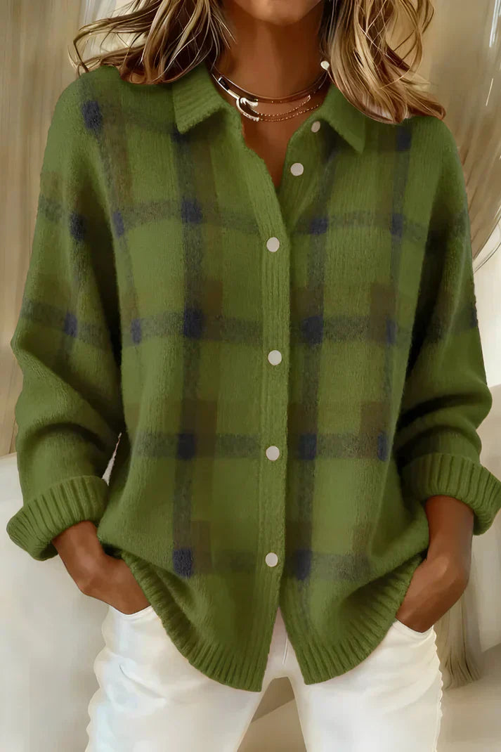 Gisèle – Pull en tricot à carreaux doux
