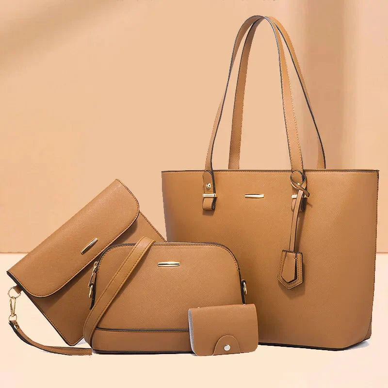 Ensemble de Sacs en Cuir de 3 Pièces : Sac à Main et Sac à Épaule