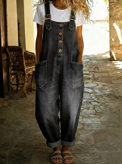 Rocio™ - Salopette décontractée en denim avec boucle réglable.