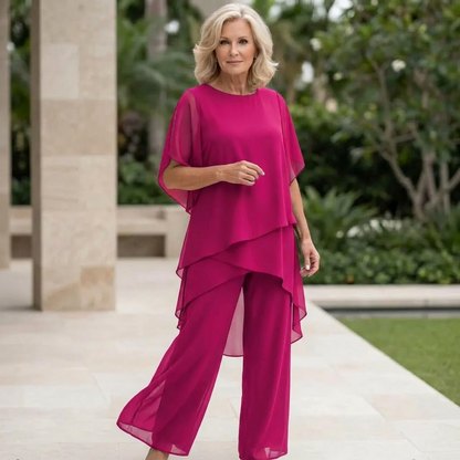 Costume avec pantalon palazzo drapé