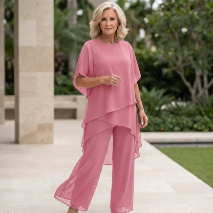 Costume avec pantalons palazzo drapés