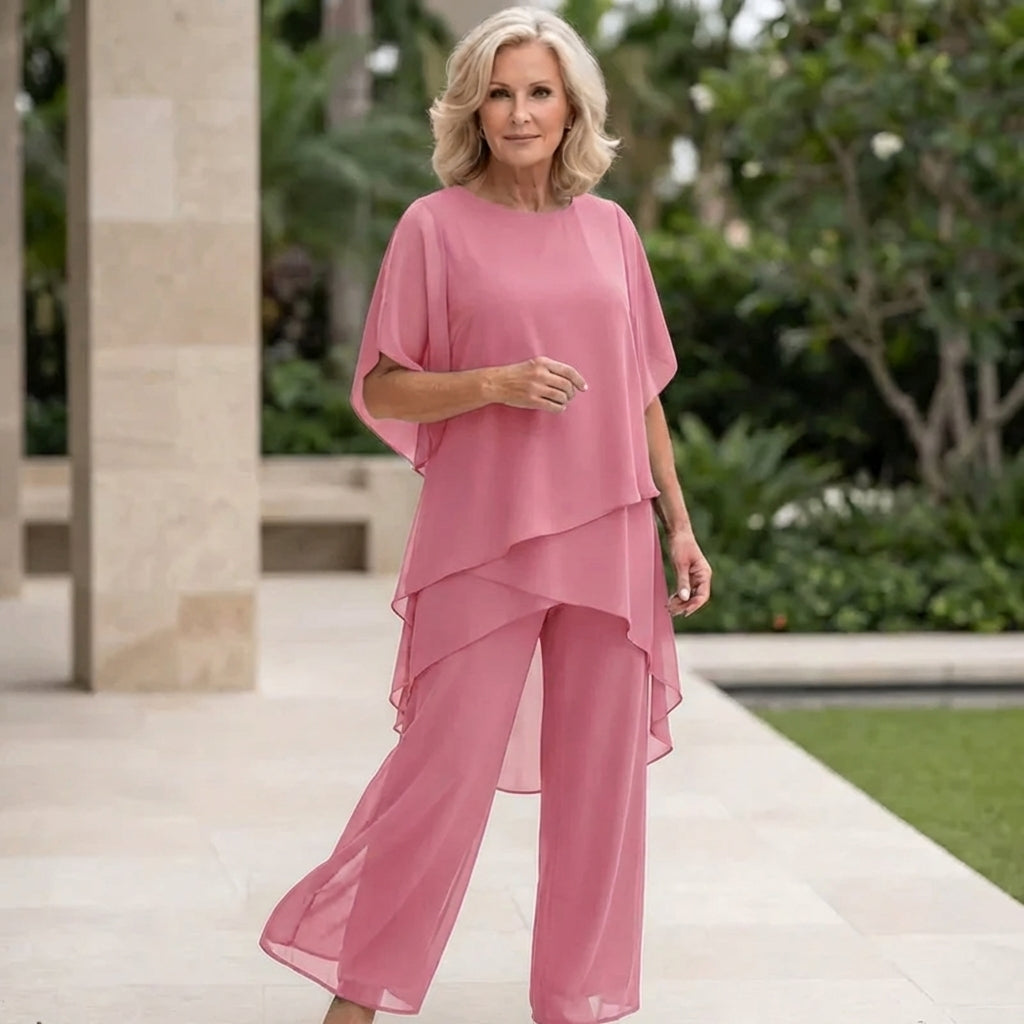 Costume avec pantalon palazzo drapé