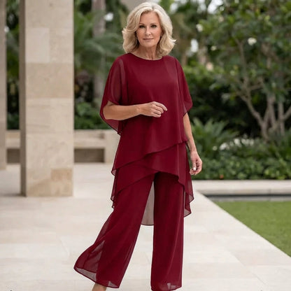 Costume avec pantalon palazzo drapé