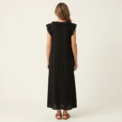 Robe Longue Josette - Élégance Fluide avec Volants