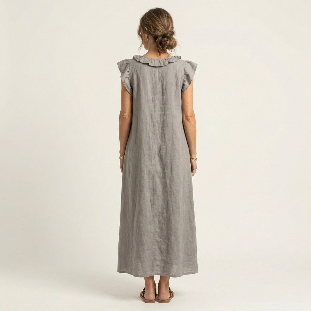 Robe Longue Josette - Élégance Fluide avec Volants
