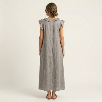 Robe Longue Josette - Élégance Fluide avec Volants