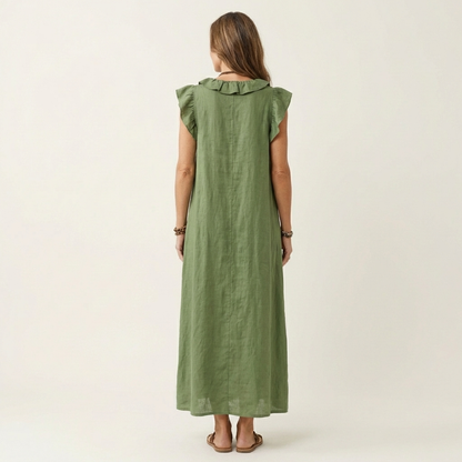 Robe Longue Josette - Élégance Fluide avec Volants