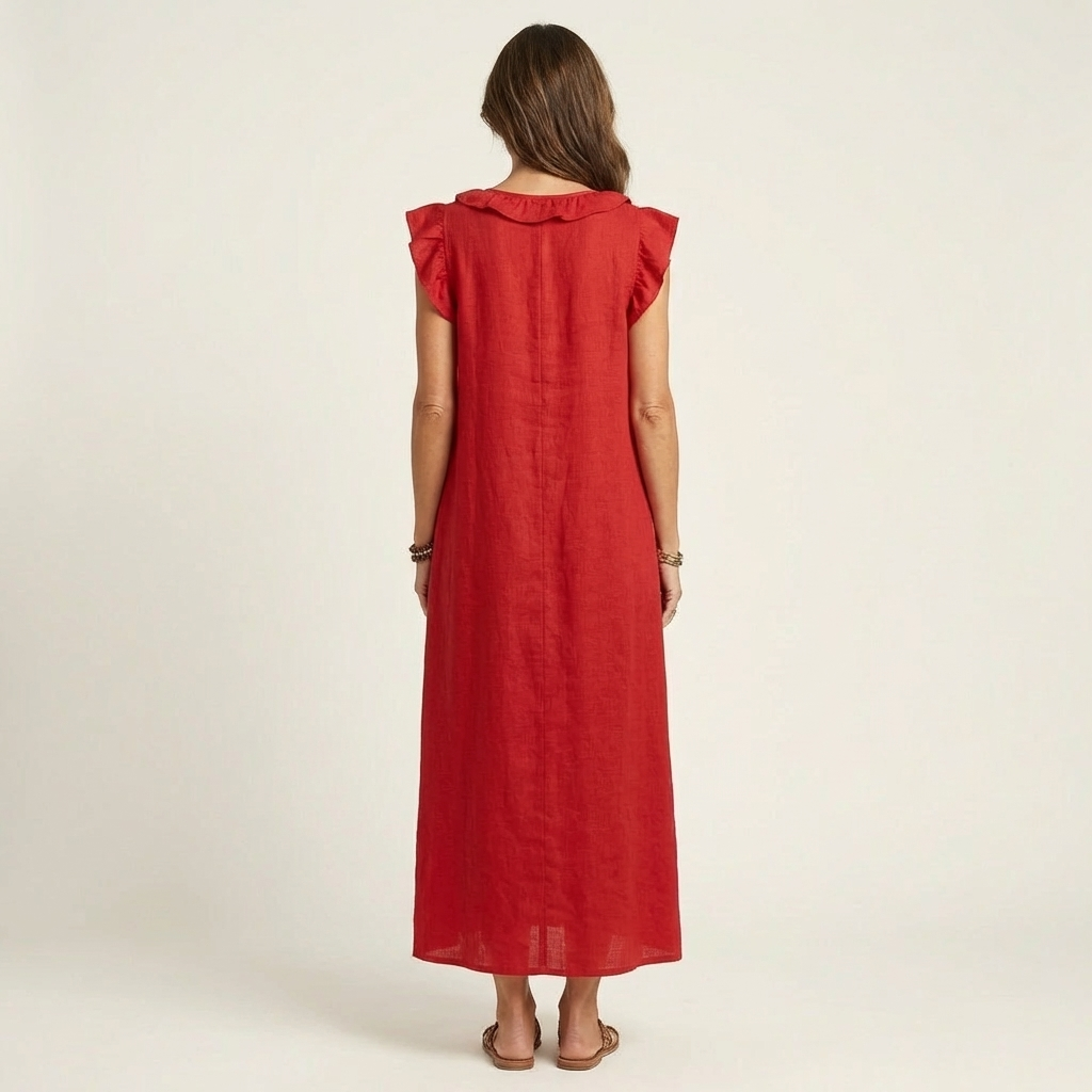 Robe Longue Josette - Élégance Fluide avec Volants