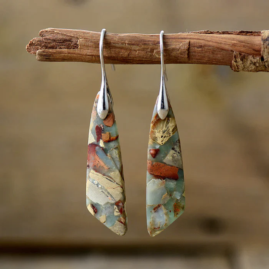 Boucles d'oreilles vintage avec pierre naturelle