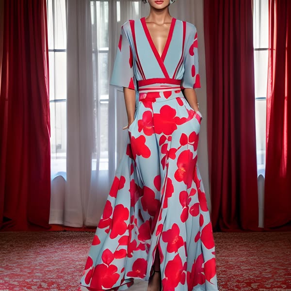 Evie - Robe Élégante avec Motif de Fleurs
