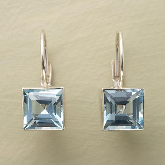 Boucles d'oreilles de récolte en verre bleu intemporel