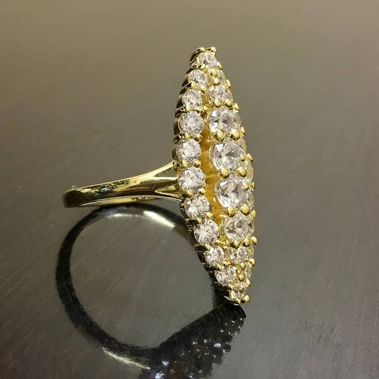 Bague en Cristal Taille Ovale Vintage