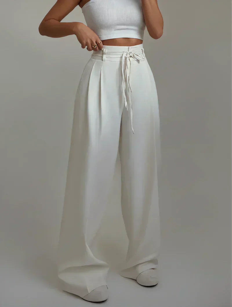 Josephine | Pantalons Taille Haute à Jambes Larges