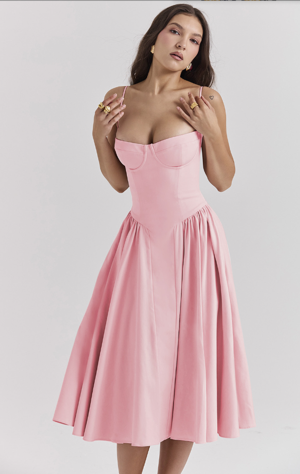 Jutte - Robe Midi Sans Manches pour Femmes