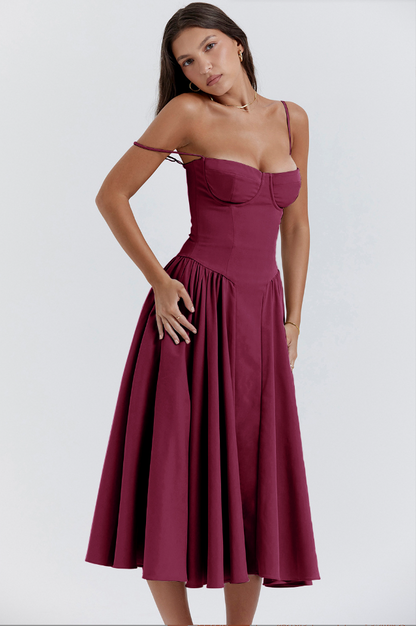 Jutte - Robe Midi Sans Manches pour Femmes