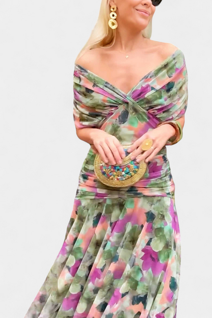 Florendra™ | Robe Longue Fleurie à Col V