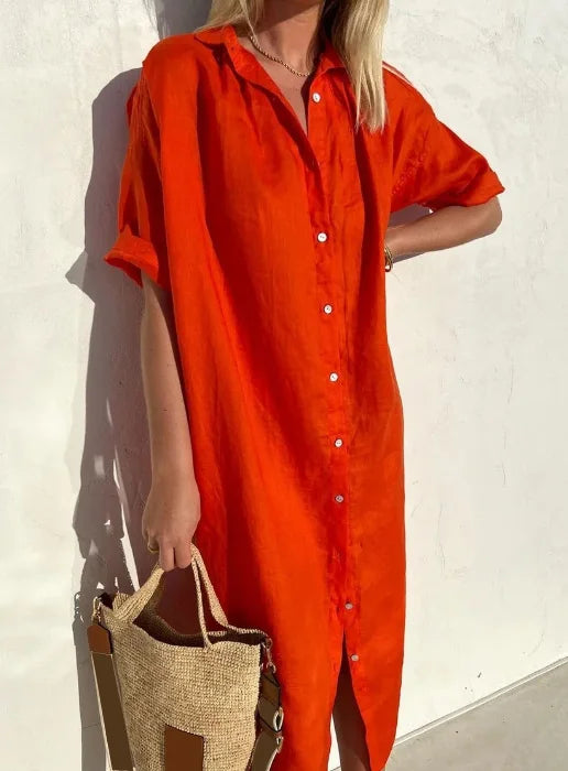 Malloi - Robe Chemise en Lin Sans Effort