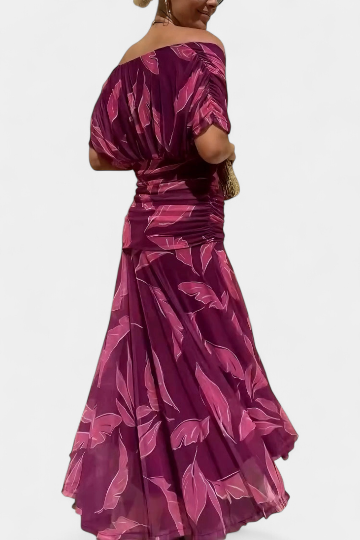 VIVIAN | ROBE LONGUE À FLEURS AVEC ENCOLURE EN V