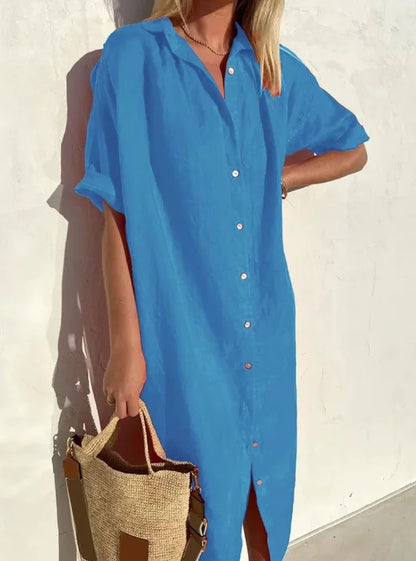 Malloi - Robe Chemise en Lin Sans Effort