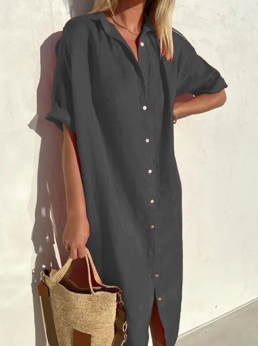 Malloi - Robe Chemise en Lin Sans Effort