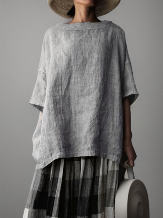 Viktoria┃Tunique vintage oversize avec col bateau