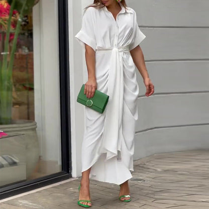 Fern - Robe à Col Volant et Taille Haute