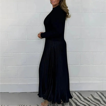 CAMILLA – ROBE MAXI AVEC SWEATER ET JUPE PLISSEE