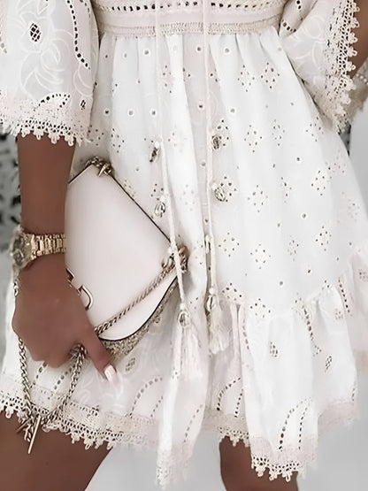 Hollie - Élégant Minivestido Boho avec Franges pour Femmes