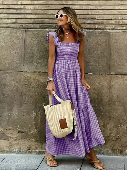 Mollie - Robe maxi élégante avec col simulé pour femmes