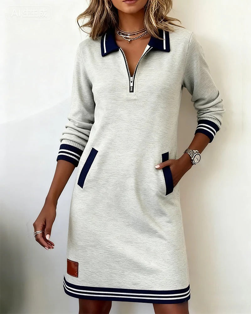 Robe en Coton Chic à Manches Longues