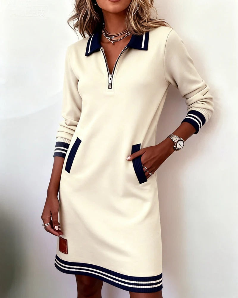 Robe en Coton Chic à Manches Longues