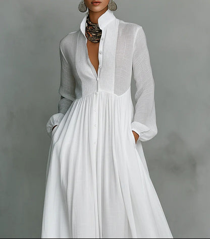 Barbara | Robe Maxi à Boutons Fluides