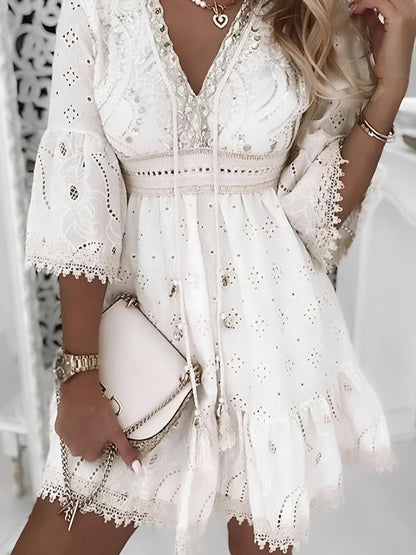 Hollie - Élégant Minivestido Boho avec Franges pour Femmes
