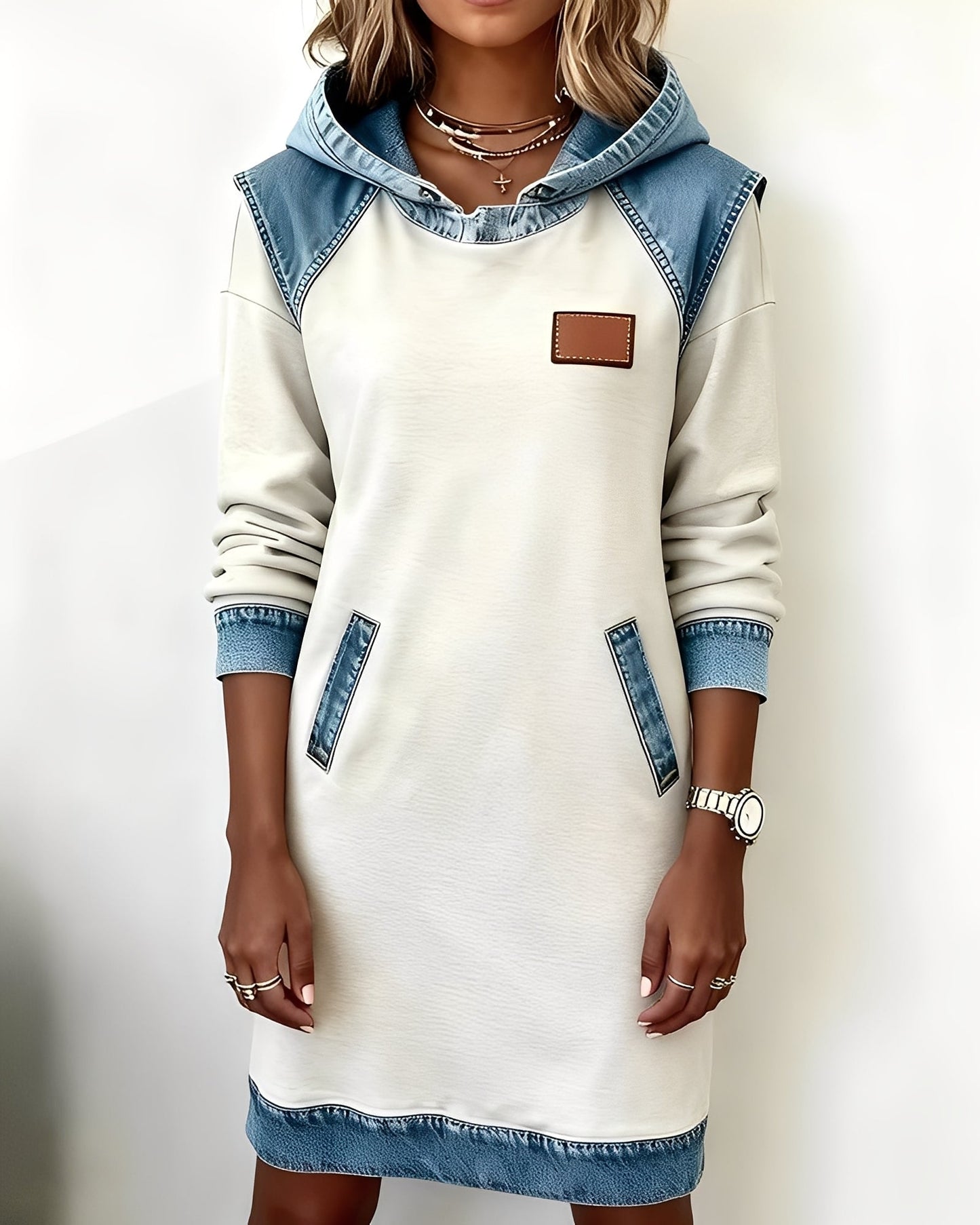 Catherine - Robe à capuche élégante avec poches pour femmes