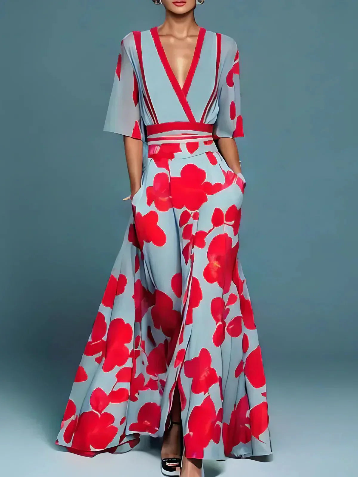 Tyla - Robe Maxi Élégante avec Imprimé Floral de Jardin