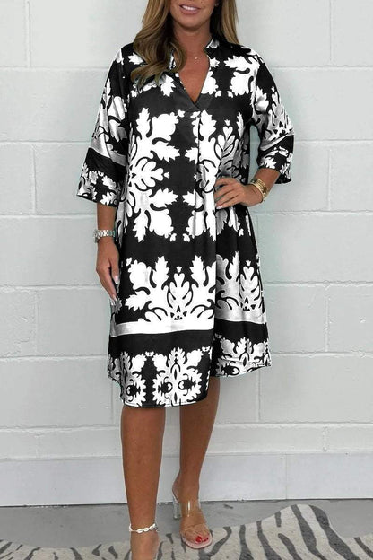 Avery™ - Robe Printanière Fluide et Élégante