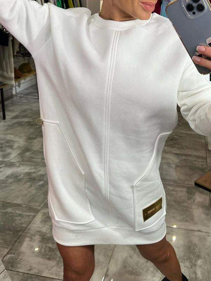 Audrey – Robe Élégante à Col Rond Fabriquée à Partir de Matériaux Durables