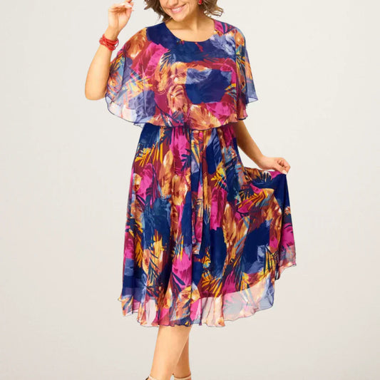 Yvonne - Élégant Robe Midi de Style Kimono