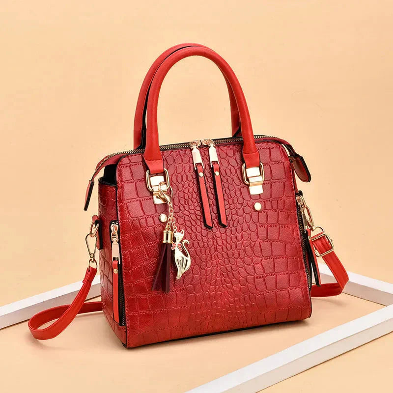 Sac en Cuir avec Imprimé Crocodile